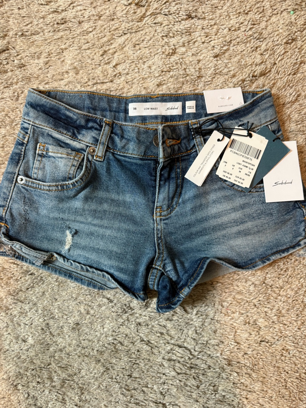 Sundried Low Waist Blue Denim Jean Shorts